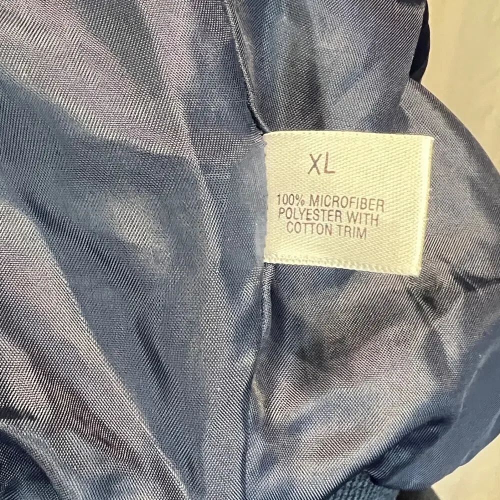 Vintage St. Croix Microfiber Full Zip Jacket Mens Size XL Navy Lined Embroidered